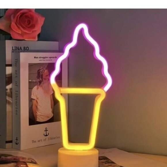Ice cream LED Neon Sign Wall Decor USB Operated Nightlight - Picture 5 of 6